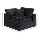  Manufacturer Color_Black -- Comfy Black Velvet Upholstered Modular Corner Chair IMAGE 12