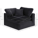 Meridian Comfy Black Velvet Modular Corner Chair IMAGE 12