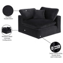  Manufacturer Color_Black -- Comfy Black Velvet Upholstered Modular Corner Chair IMAGE 13