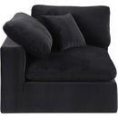  Manufacturer Color_Black -- Comfy Black Velvet Upholstered Modular Corner Chair IMAGE 4