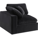  Manufacturer Color_Black -- Comfy Black Velvet Upholstered Modular Corner Chair IMAGE 7
