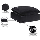  Manufacturer Color_Black -- Comfy Black Velvet Upholstered Modular Ottoman IMAGE 6