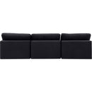  Manufacturer Color_Black -- Comfy 117" Black Velvet Upholstered 3 pc Armless Modular Sofa IMAGE 3