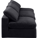  Manufacturer Color_Black -- Comfy 117" Black Velvet Upholstered 3 pc Armless Modular Sofa IMAGE 5
