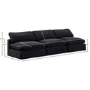  Manufacturer Color_Black -- Comfy 117" Black Velvet Upholstered 3 pc Armless Modular Sofa IMAGE 9