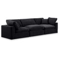  Manufacturer Color_Black -- Comfy 119" Black Velvet Upholstered 3 pc Modular Sofa IMAGE 1