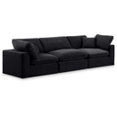  Manufacturer Color_Black -- Comfy 119" Black Velvet Upholstered 3 pc Modular Sofa IMAGE 1