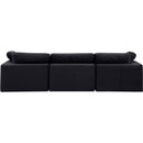  Manufacturer Color_Black -- Comfy 119" Black Velvet Upholstered 3 pc Modular Sofa IMAGE 3