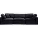 Meridian Comfy Black Velvet Modular Sofa IMAGE 4