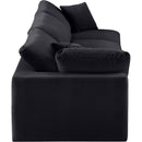  Manufacturer Color_Black -- Comfy 119" Black Velvet Upholstered 3 pc Modular Sofa IMAGE 5