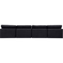  Manufacturer Color_Black -- Comfy 156" Black Velvet Upholstered 4 pc Armless Modular Sofa IMAGE 3