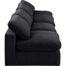  Manufacturer Color_Black -- Comfy 156" Black Velvet Upholstered 4 pc Armless Modular Sofa IMAGE 5
