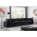  Manufacturer Color_Black -- Comfy 158" Black Velvet Upholstered 4 pc Modular Sofa IMAGE 2