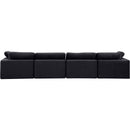  Manufacturer Color_Black -- Comfy 158" Black Velvet Upholstered 4 pc Modular Sofa IMAGE 3