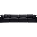 Meridian Comfy Black Velvet Modular Sofa IMAGE 4