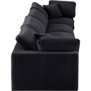  Manufacturer Color_Black -- Comfy 158" Black Velvet Upholstered 4 pc Modular Sofa IMAGE 5
