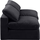  Manufacturer Color_Black -- Comfy 78" Black Velvet Upholstered 2 pc Armless Modular Loveseat IMAGE 5