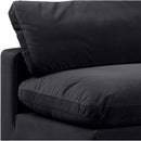  Manufacturer Color_Black -- Comfy 78" Black Velvet Upholstered 2 pc Armless Modular Loveseat IMAGE 7