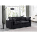  Manufacturer Color_Black -- Comfy 80" Black Velvet Upholstered 2 pc Modular Loveseat IMAGE 2