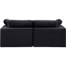  Manufacturer Color_Black -- Comfy 80" Black Velvet Upholstered 2 pc Modular Loveseat IMAGE 3