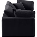  Manufacturer Color_Black -- Comfy 80" Black Velvet Upholstered 2 pc Modular Loveseat IMAGE 5