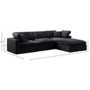  Manufacturer Color_Black -- Comfy 119" Black Velvet Upholstered 4 pc Modular Sectional IMAGE 15