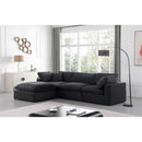  Manufacturer Color_Black -- Comfy 119" Black Velvet Upholstered 4 pc Modular Sectional IMAGE 3