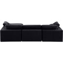  Manufacturer Color_Black -- Comfy 119" Black Velvet Upholstered 4 pc Modular Sectional IMAGE 5