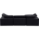  Manufacturer Color_Black -- Comfy 119" Black Velvet Upholstered 4 pc Modular Sectional IMAGE 6