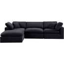  Manufacturer Color_Black -- Comfy 119" Black Velvet Upholstered 4 pc Modular Sectional IMAGE 7