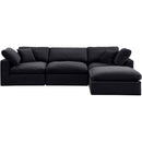  Manufacturer Color_Black -- Comfy 119" Black Velvet Upholstered 4 pc Modular Sectional IMAGE 8