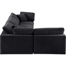  Manufacturer Color_Black -- Comfy 119" Black Velvet Upholstered 4 pc Modular Sectional IMAGE 10