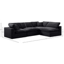  Manufacturer Color_Black -- Comfy 119" Black Velvet Upholstered 4 pc Modular Sectional IMAGE 15