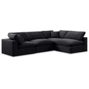 Manufacturer Color_Black -- Comfy 119" Black Velvet Upholstered 4 pc Modular Sectional IMAGE 1