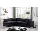  Manufacturer Color_Black -- Comfy 119" Black Velvet Upholstered 4 pc Modular Sectional IMAGE 3