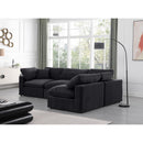  Manufacturer Color_Black -- Comfy 119" Black Velvet Upholstered 4 pc Modular Sectional IMAGE 4