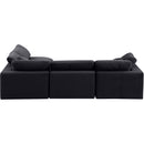  Manufacturer Color_Black -- Comfy 119" Black Velvet Upholstered 4 pc Modular Sectional IMAGE 5