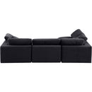  Manufacturer Color_Black -- Comfy 119" Black Velvet Upholstered 4 pc Modular Sectional IMAGE 6