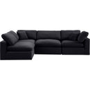  Manufacturer Color_Black -- Comfy 119" Black Velvet Upholstered 4 pc Modular Sectional IMAGE 7