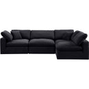  Manufacturer Color_Black -- Comfy 119" Black Velvet Upholstered 4 pc Modular Sectional IMAGE 8