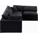 Manufacturer Color_Black -- Comfy 119" Black Velvet Upholstered 4 pc Modular Sectional IMAGE 9