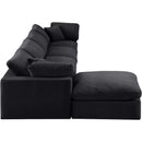  Manufacturer Color_Black -- Comfy 158" Black Velvet Upholstered 5 pc Modular Sectional IMAGE 10