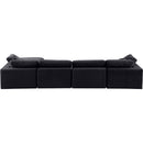  Manufacturer Color_Black -- Comfy 158" Black Velvet Upholstered 5 pc Modular Sectional IMAGE 5