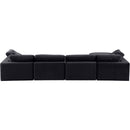  Manufacturer Color_Black -- Comfy 158" Black Velvet Upholstered 5 pc Modular Sectional IMAGE 6