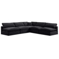  Manufacturer Color_Black -- Comfy 118" Black Velvet Upholstered 5 pc Modular Sectional IMAGE 1