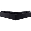  Manufacturer Color_Black -- Comfy 118" Black Velvet Upholstered 5 pc Modular Sectional IMAGE 3
