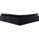 Meridian Comfy Black Velvet Modular Sectional IMAGE 3