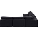  Manufacturer Color_Black -- Comfy 118" Black Velvet Upholstered 5 pc Modular Sectional IMAGE 4