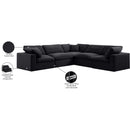 Manufacturer Color_Black -- Comfy 119" Black Velvet Upholstered 5 pc Modular Sectional IMAGE 11