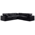  Manufacturer Color_Black -- Comfy 119" Black Velvet Upholstered 5 pc Modular Sectional IMAGE 1